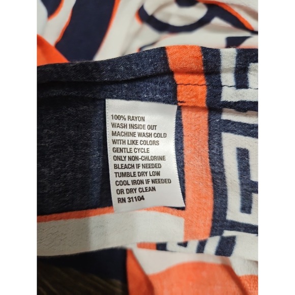 Crown &Ivy Dress Size 8 Orange Navy Blue 3/4‎ Length Sleeve - Picture 9 of 9